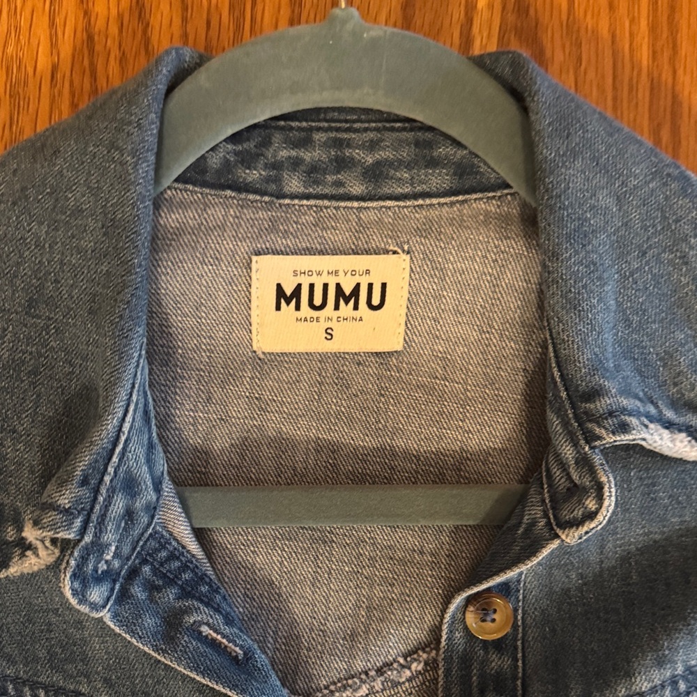 Show Me Your MuMu Denim Belted Jean Jacket - Picture 2 of 3